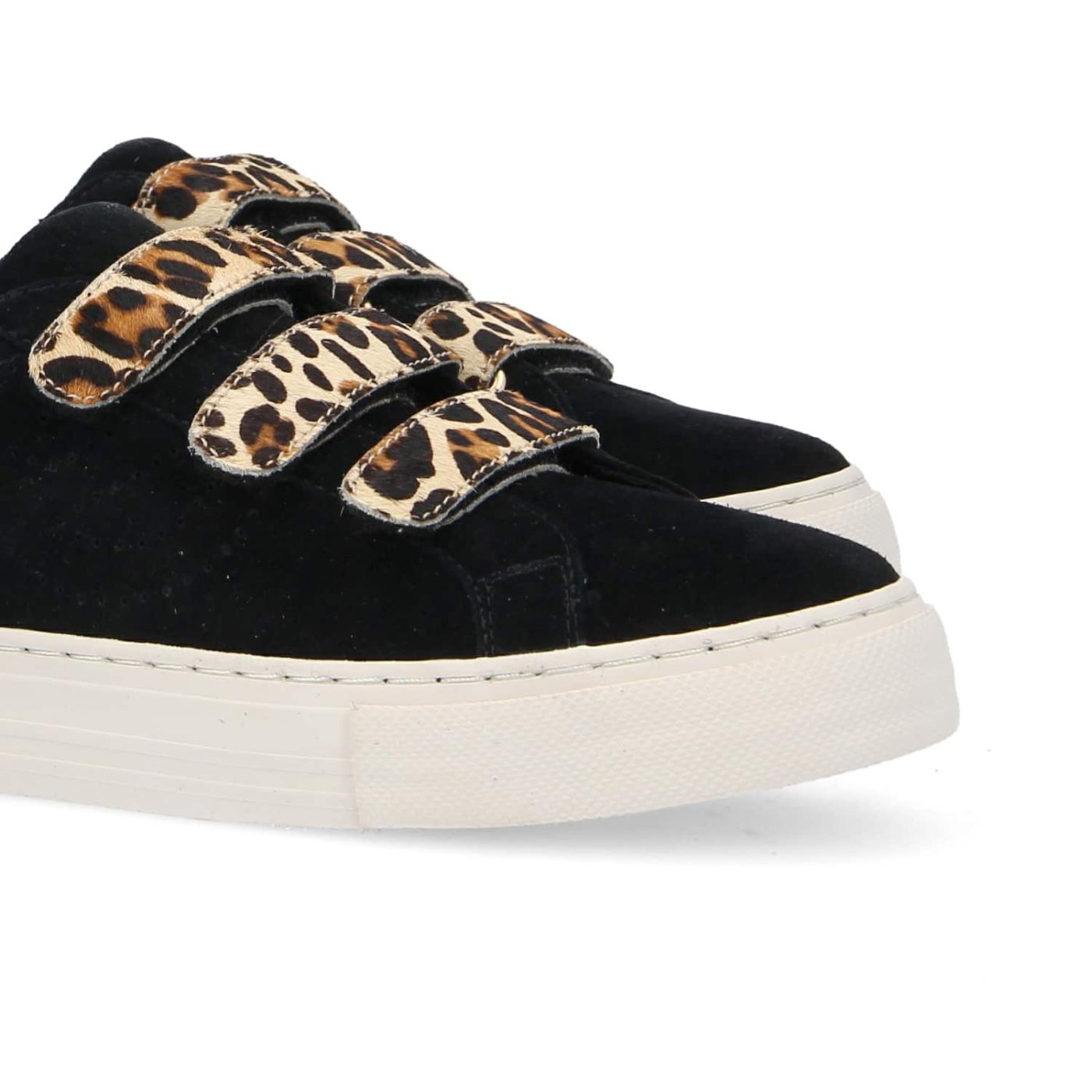 ARCADE STRAPSPERFO W  -  GOAT SUEDE/LEO  - NERO/LEOPARDATO